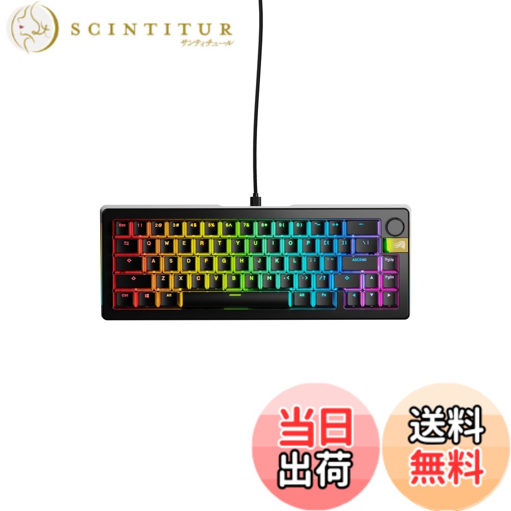 Glorious GMMK 3 PRO HE 65% Prebuilt Wired Black US配列 ラピッドトリガー対応 磁気スイッチ ゲーミングキーボード GLO-KB-GMMK3-PRO-65-PB-HE-W-BLK-US KB0835