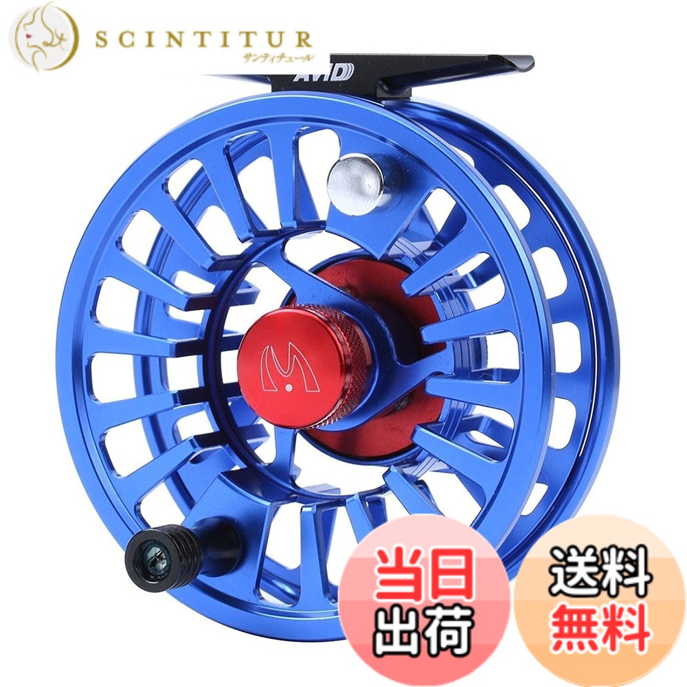 【送料無料】M MAXIMUMCATCH MaxcatchフライリールMidアーバ CNC加工アルミ製左右手交換可能サイズ(3/4 5/6 7/8wt) (ブルー, 1/3 wt)