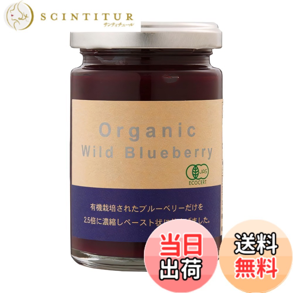 【送料無料】デイリーフーズ オーガニックワイルドブルーベリー ジャム 145gx2個 scintitur-11315564 サンティチュール パッケージ画像