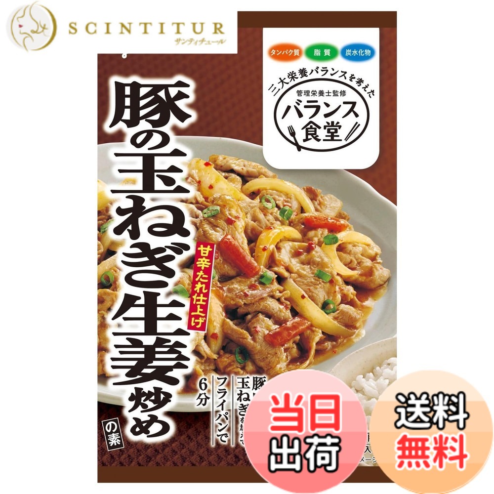 【送料無料】バランス食堂 豚の玉ねぎ生姜炒めの素 74gx10個 江崎グリコ(合わせ調味料/料理の素/おかずの素/簡単調理) scintitur-11323851 サンティチュール パッケージ画像