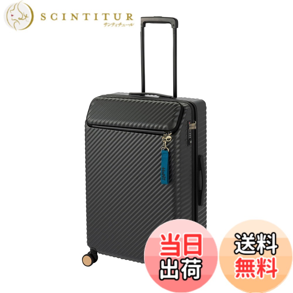 【送料無料】ハント スーツケース 大型 大容量 lサイズ 5泊6日 6泊7日 70L ファミリー仕様 フロントポケット キャスターストッパー 4.2kg キャリーケース キャリーバッグ ヘイヘイ No.05182