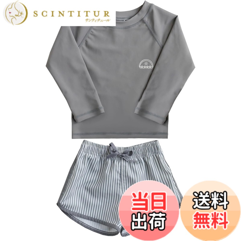 商品情報商品の説明主な仕様 着回し自在のキッズ水着セット：色使いがかわいいラッシュガード・サーフパンツとキャップがセットで登場。UPF50+の紫外線対策は、夏の日差しからもしっかりガード。兄弟や友達とのお揃いも楽しめる、80-130サイズの幅広いサイズバリエーションをご用意いたしました。着心地のよい素材：従来の素材より高い速乾性を実現、耐磨耗性・耐久性に加え毛玉になりにくい特徴があるリサイクルポリエステル素材を使用、ポリウレタンを配合することで伸縮性もあって動きやすいのにサラッとしたドライな着心地。元気に泳ぐ子どもたちにピッタリです。優れたUVカット効果：普通にTシャツを着るようにかぶって着られます。強い日差しから素肌を守るラッシュガードタイプになっており、UVカット加工を施した遮蔽率90%以上の素材を使用しているので、長時間の海水浴やプールでもしっかりキッズの肌を紫外線から守ります。幅広いシーンに対応できる：ニュアンスカラー配色、遊び心溢れる象、シェル、ダックとサーフィンプリントがお子様の可愛らしさを引き立てます。セットアップなので日焼け対策しながらもおしゃれです。海やプール、川遊びはもちろん、水泳練習、スクール授業、温泉、旅行も活躍できます。キャンプやBBQ、ふだんの公園遊びなどもオススメです。商品仕樣：セット内容/ラッシュガード・スイムパンツ・キャップ 素材：ポリエステル、ポリウレタン サイズ：80/90/100/110/120/130 ※着用後は、直ちに真水で手洗いし、陰干しで自然乾燥してください。※タンブル (乾燥機) 乾燥はお避けください。