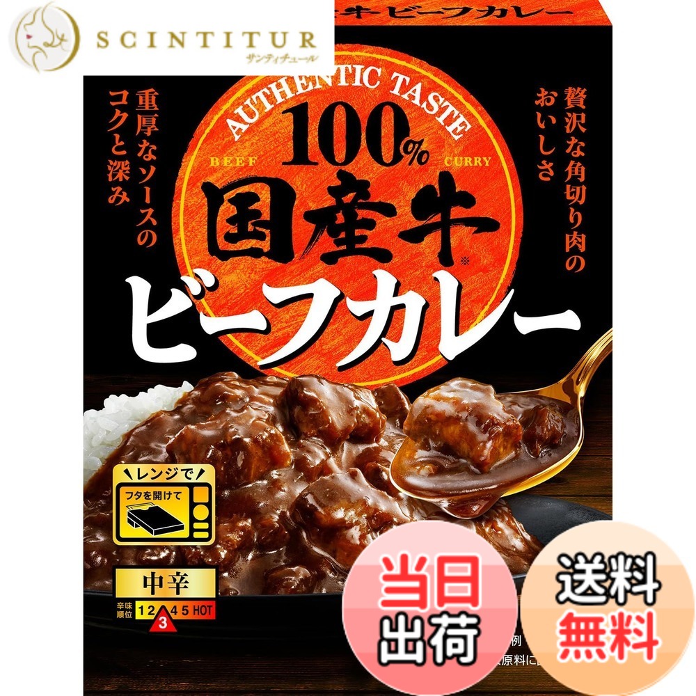 【送料無料】S&B エスビー食品 国産牛ビーフカレー 中辛 170g x6個 【レンジ対応】 scintitur-11331072 サンティチュール パッケージ画像