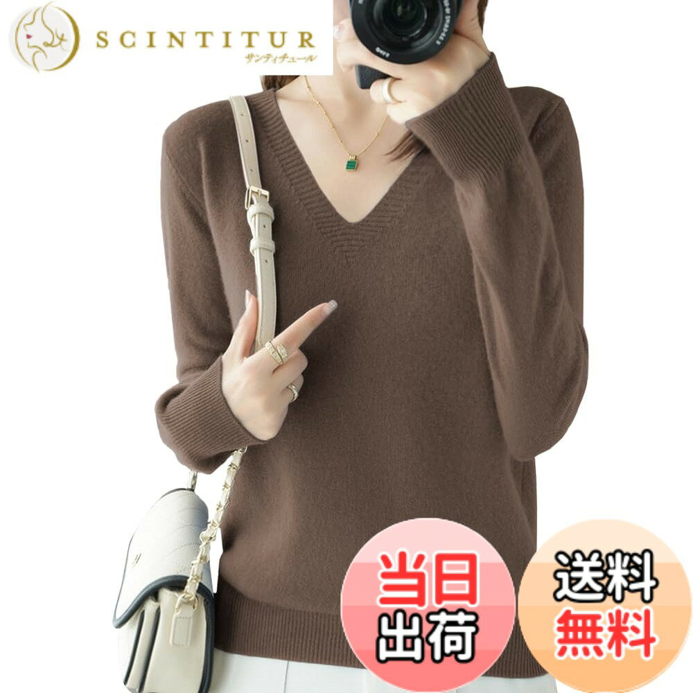 【送料無料】[Ladyangel] リブニット セーター 14色 レディース トップス Vネック カットソー 長袖 伸縮性 プルオーバー ストレッチ 着痩せ 柔らか 着回し力 シンプル おしゃれ カジュアル 通勤
