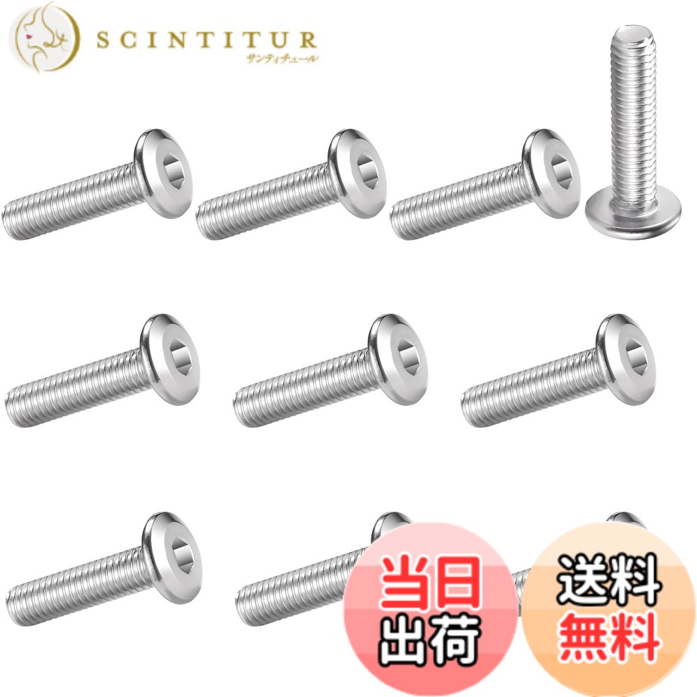 【送料無料】10本入り 極低頭六角穴付ボルト M5x30mm ステンレス製 キャップボルト DIY  ...