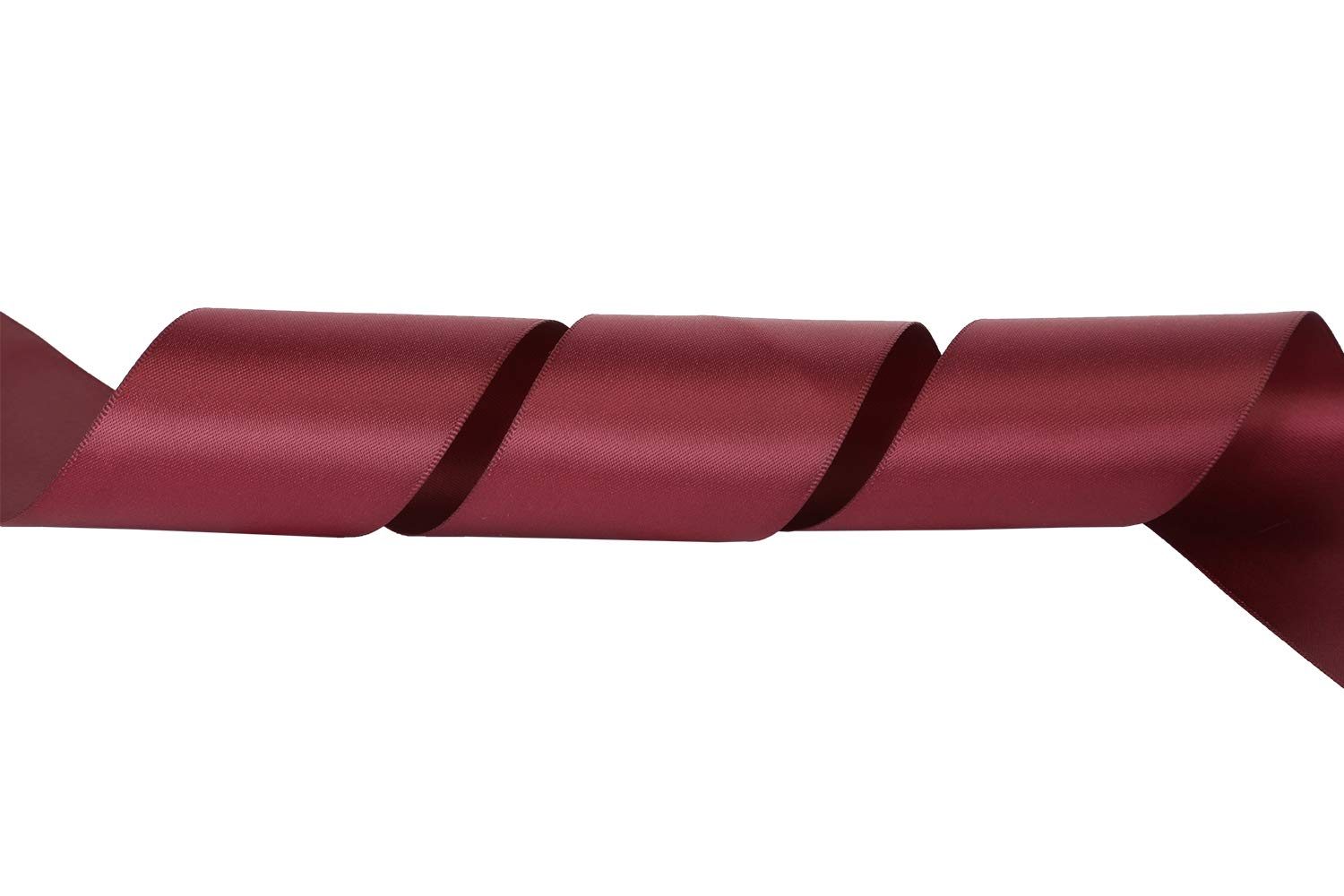 【送料無料】ITIsparkle 両面サテンリボン 幅50mmx22M巻 手芸 服飾 ラッピング ちょう結び リボン #277-ダークレッド scintitur-10085285 サンティチュール サンプル画像2
