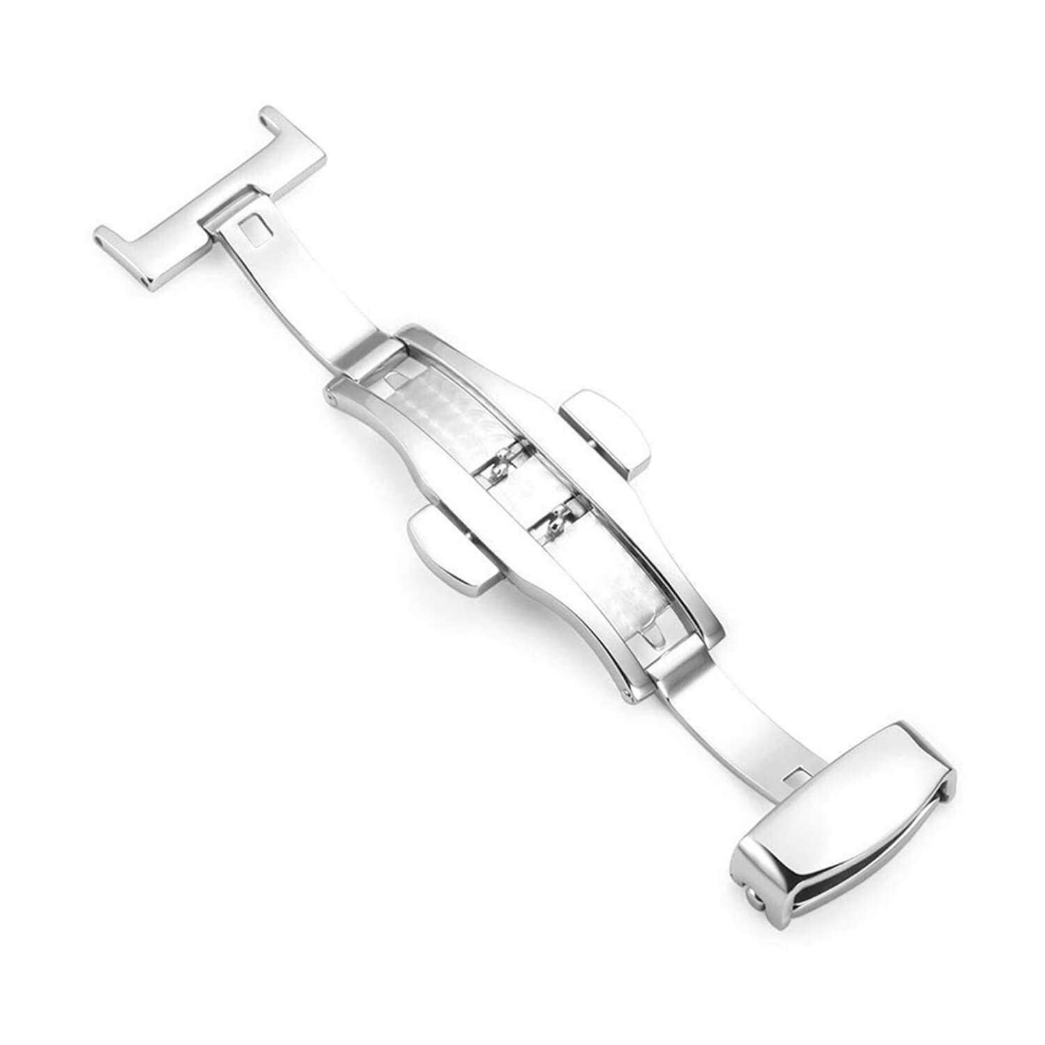 【送料無料】REOTTI 腕時計 Dバックル プッシュ式 観音開き 尾錠 4色 10mm 12mm 14mm 16mm 18mm 20mm 22mm (12mm, シルバー) 2