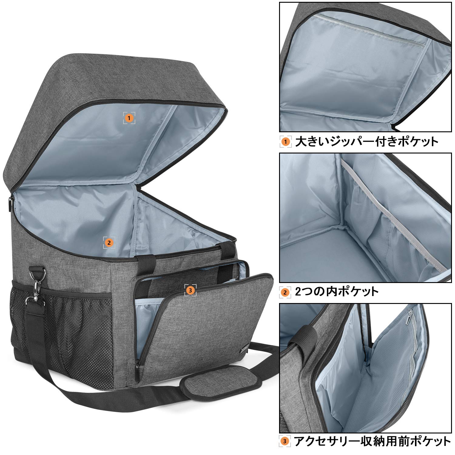 【送料無料】Luxja ロックミシン収納バッグ 底にハードバードあり クッション性 多...
