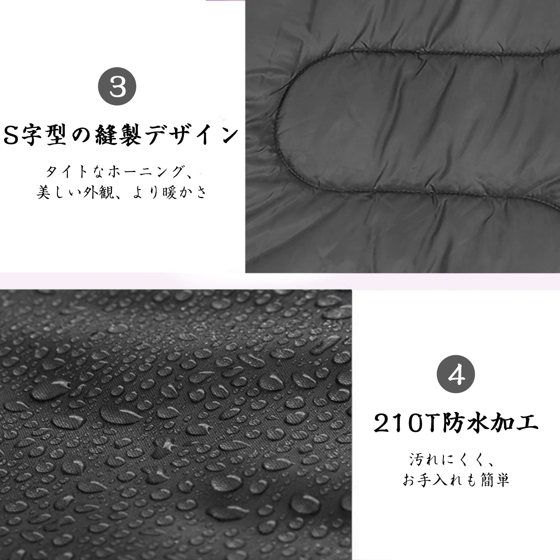 【送料無料】LEEPWEI 寝袋 シュラフ 封筒型 軽量 保温 耐寒 防水 コンパクト アウトドア キャンプ 登山 車中泊 防災用 丸洗い可能 快適温度 丸洗い寝袋 春用 夏用 秋用 冬用 収納袋付き（グレー 約1.8kg 冬用） scintitur-10903592 サンティチュール サンプル画像3