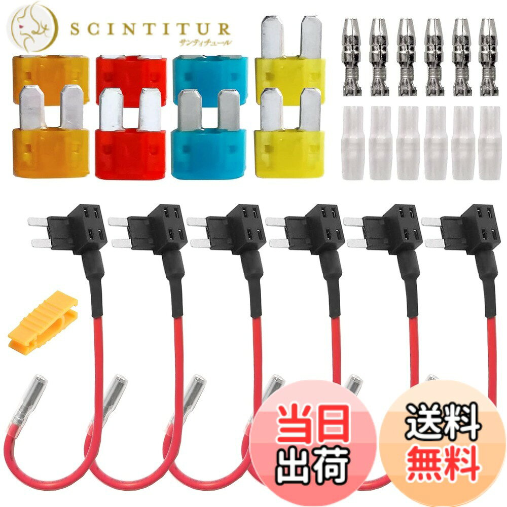 【送料無料】DanYun 6個 Micro2小型回路ヒューズタップ キット ワイヤーハーネス付き自動車フラットタイプブレードヒューズホルダー 小型ヒューズホルダー 自動車ブレードヒューズ 8個 Micro2 ブレードヒューズ(10A/15A/20A/25A各2) +1個ヒューズ脱着工具付き+ギボシ端子