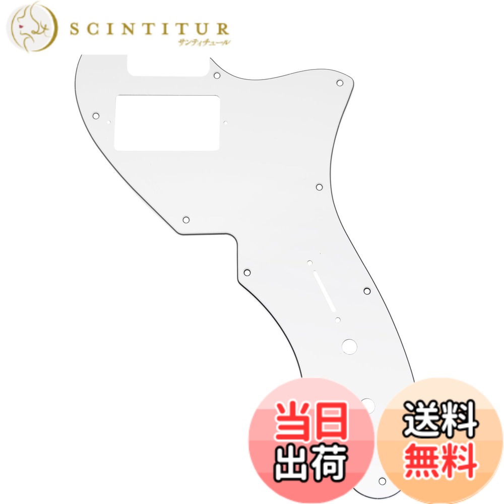Musiclily Pro 11穴 テレキャスターピックガード 1ハムマウント仕様Fender American 1969 Tele Thinlineエレキギター用、ホワイト3P