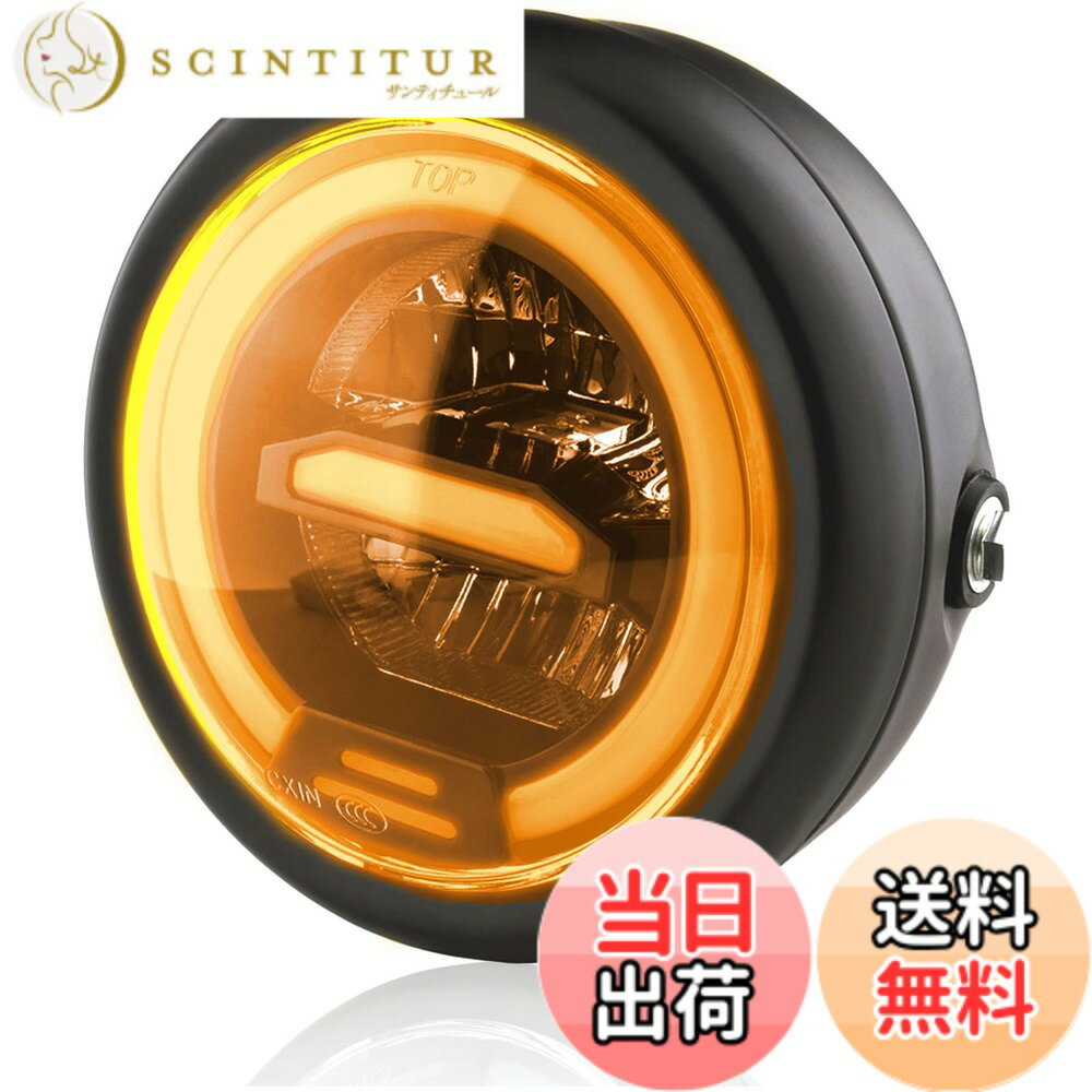 【送料無料】Meliore 汎用 LED ヘッドライト イカリング デイライト ポジション モンキー ゴリラ ダックス エストレヤ TW200 TW225 FTR223 250TR カスタム イエロー 黄