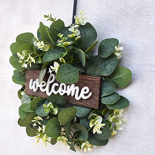 【送料無料】造花 ユーカリ リース ドライフラワー 【welcome】花輪 クリスマスリ...