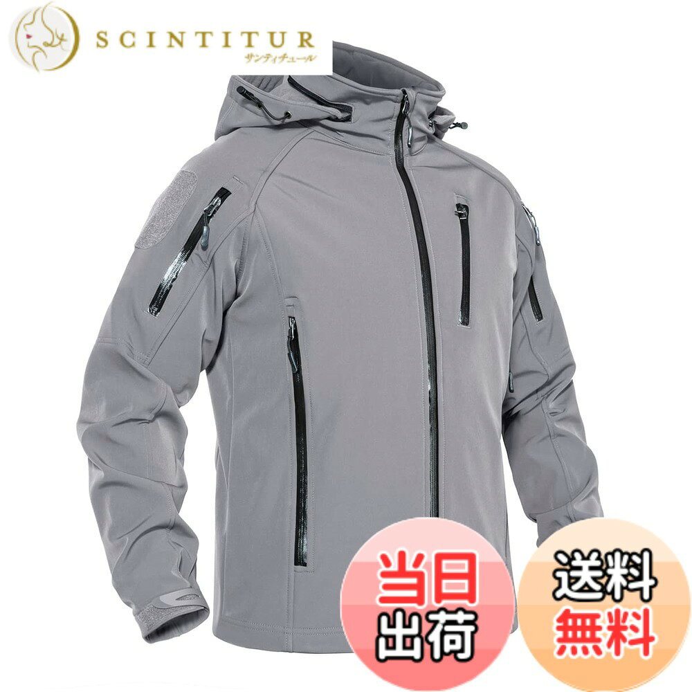 商品情報商品の説明主な仕様 【メイン素材】耐水圧:5000mm 透湿性:3000mmの50D高密度複合生地、表面は防風性と撥水性に優れ、小雨や雪の日の外出に便利、内側は暖かさを保つフリースで、汗を透過させ、体が汗まみれになることを防ぎ、冬のアウトドア活動に適しています【多ポケット】計8つのポケットを装備しており、収納性に優れたジャケットです。すべてのポケットにはファスナー付き、小物紛失防止、とても便利です。サイドポケット*2、胸ポケット*1、腕ポケット*2、バックには大きなポケット*1、インナーには小さいポケット*2br【多機能】1.防寒性：裏フリース付きなので、寒さから体を守ってくれます。2.防風性：フードはドローコードで調節でき、袖口も調節できるため、冷風を通しにくいのがポイント。そして、ジッパーを上げてから、スタンドカラーや小顔効果になりますので、さらに防風性UP。3.撥水性に優れ、小雨なら対応可能。汚れも付着しにくくなっています。急な悪天候等、様々な気候や環境にも対応できます。（完全防水ではないです。）4.腕にはワッペンを取り付けられます。5.フードを使用しない場合はネック部分のファスナーに収納可能。6.怪我を防止するファスナーガードが付いています【多用途】日常の普段着としてはもちろん、防寒ウェアやウインドブレーカーとしてスキー、登山、釣り、狩猟、トレッキング、キャンプ、ハイキング、遠足、バイクやサイクリング等のアウトドア活動にも最適、またはワークウェアや作業着替わりとしても大活躍【暖かいヒント】1.パソコンのディスプレイの違いで、商品が多少の色違いがあるので、ご了承くださいませ。2.お体のサイズをお目安に、ご購入をお勧め致します。サイズは平置きでの採寸につき、若干の誤差がある場合がございます