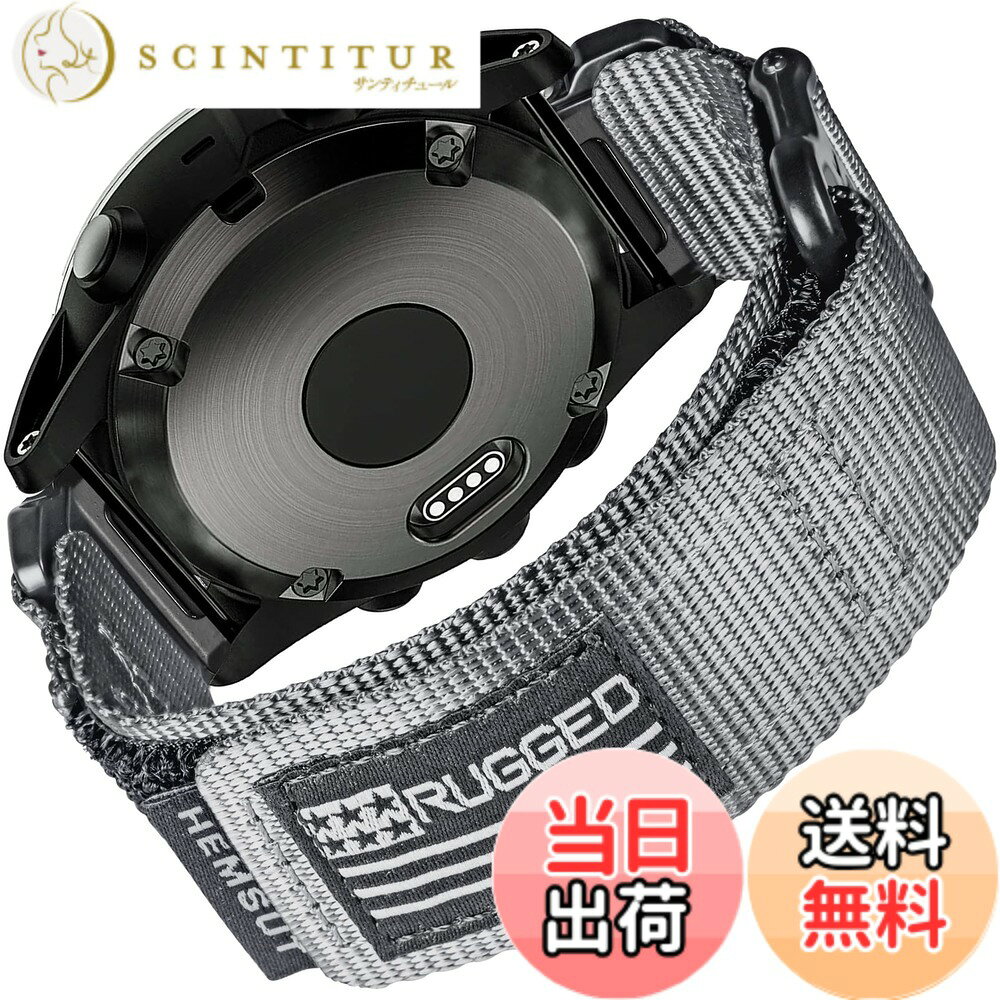 Rakuten - 【送料無料】Hemsut ガーミンウォッチ ナイロンスポーツバンド Fnix/Forerunner/Approach/MARQ/Quatix/D2/Instinct/Enduro/Tactixシリーズ用 アップグレードされたコネクタ ガーミンのクイックフィットver 交換ベルト 男女兼用