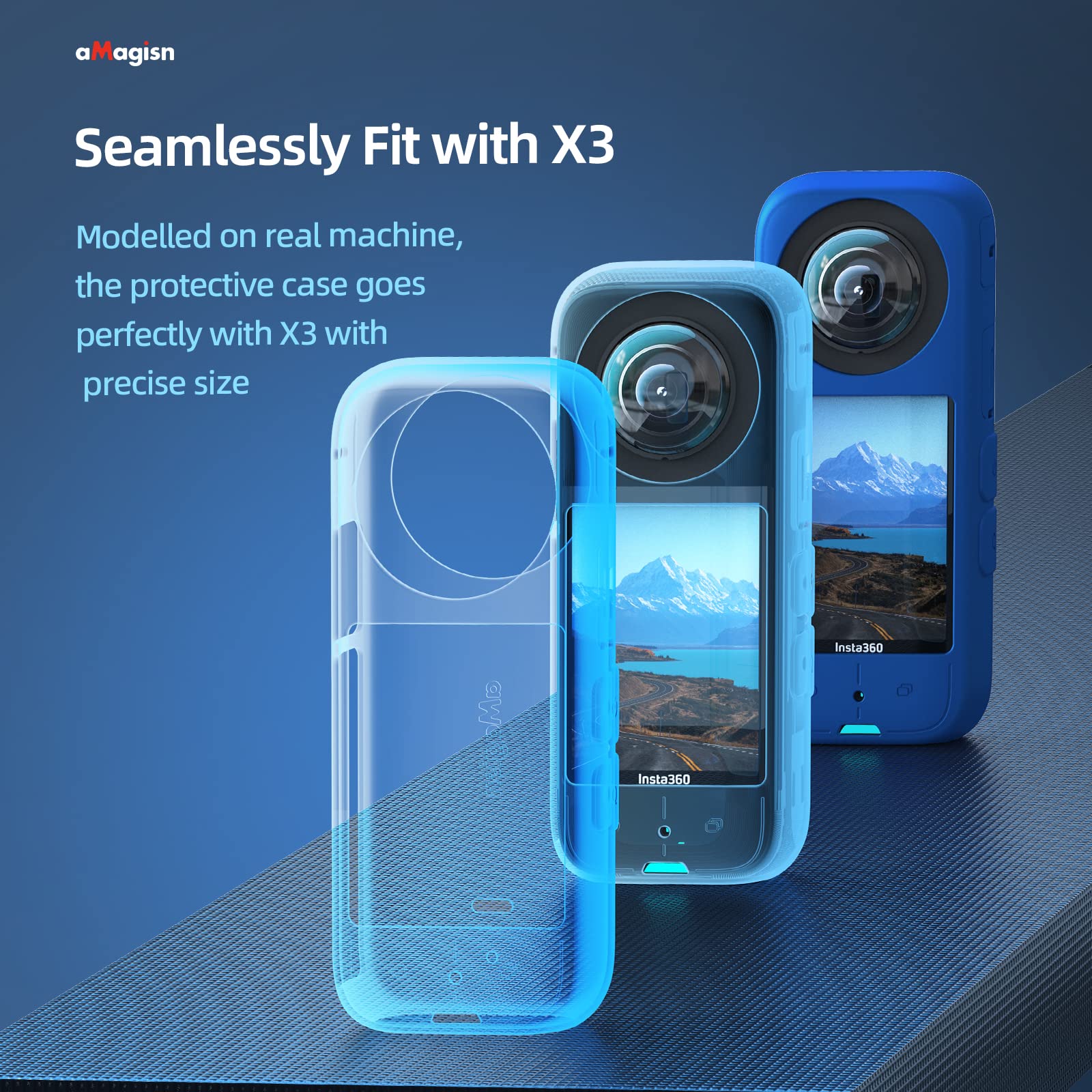 【送料無料】LINGHUANG Insta360 x3 レンズカバー用 x3保護レンズカバー インスタ360 x3 カバー 全面保護 insta360 x3 ケース シリコンカバー 保護ケース Insta360 X3カメラアクセサリー対応(黒) scintitur-10926339 サンティチュール サンプル画像2