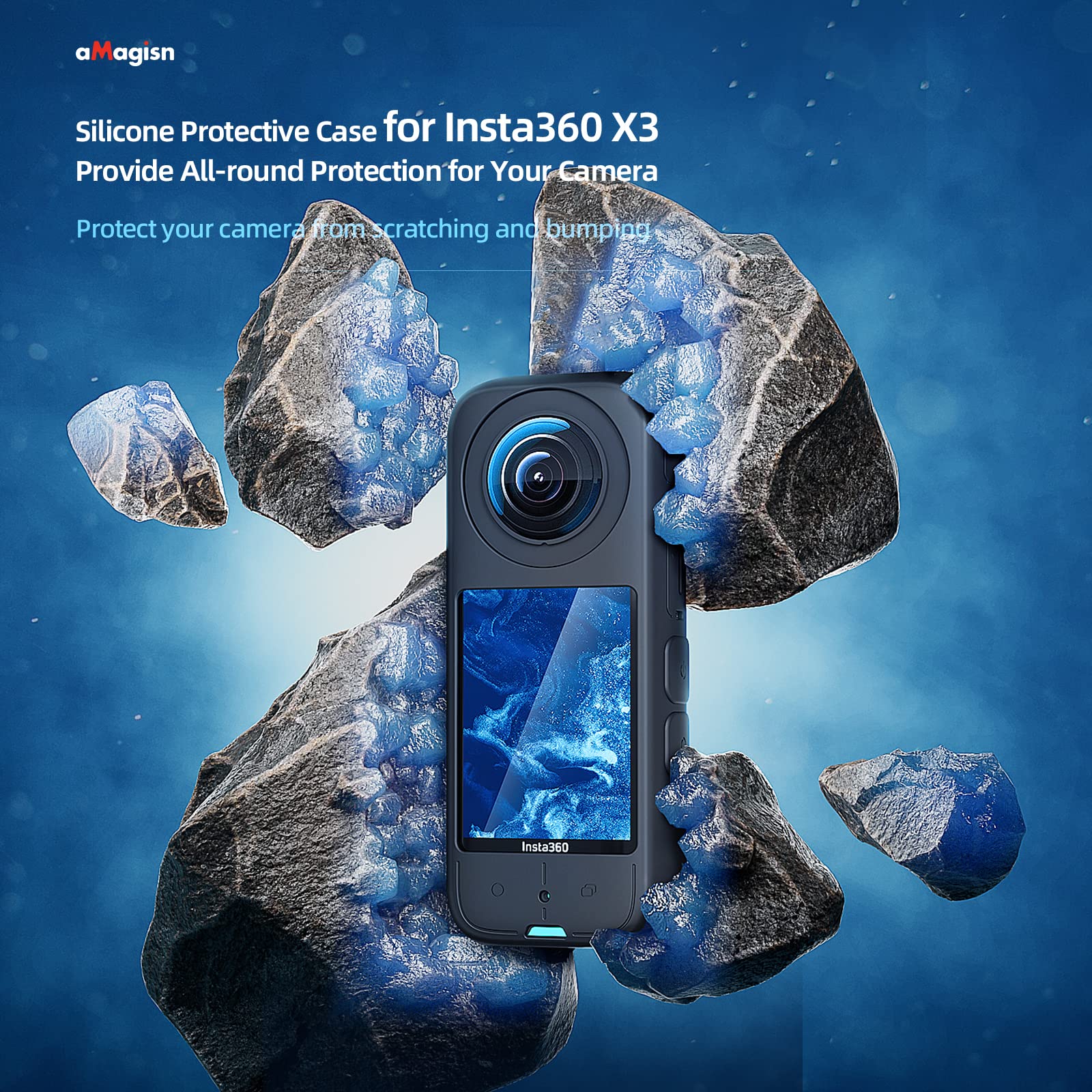 【送料無料】LINGHUANG Insta360 x3 レンズカバー用 x3保護レンズカバー インスタ360 x3 カバー 全面保護 insta360 x3 ケース シリコンカバー 保護ケース Insta360 X3カメラアクセサリー対応(黒) scintitur-10926339 サンティチュール サンプル画像3