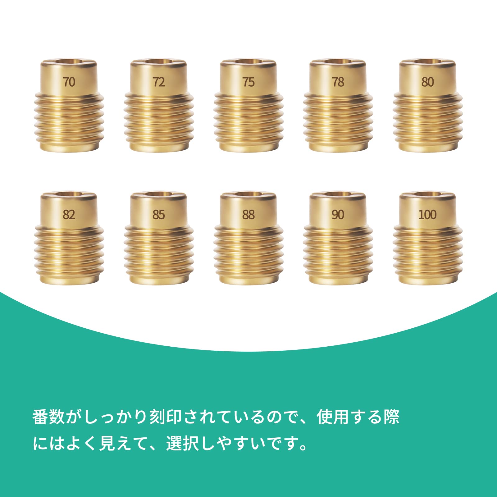 【送料無料】Pronese メインジェットセット 全ネジ型大タイプ #70-#100 ケイヒンFC...