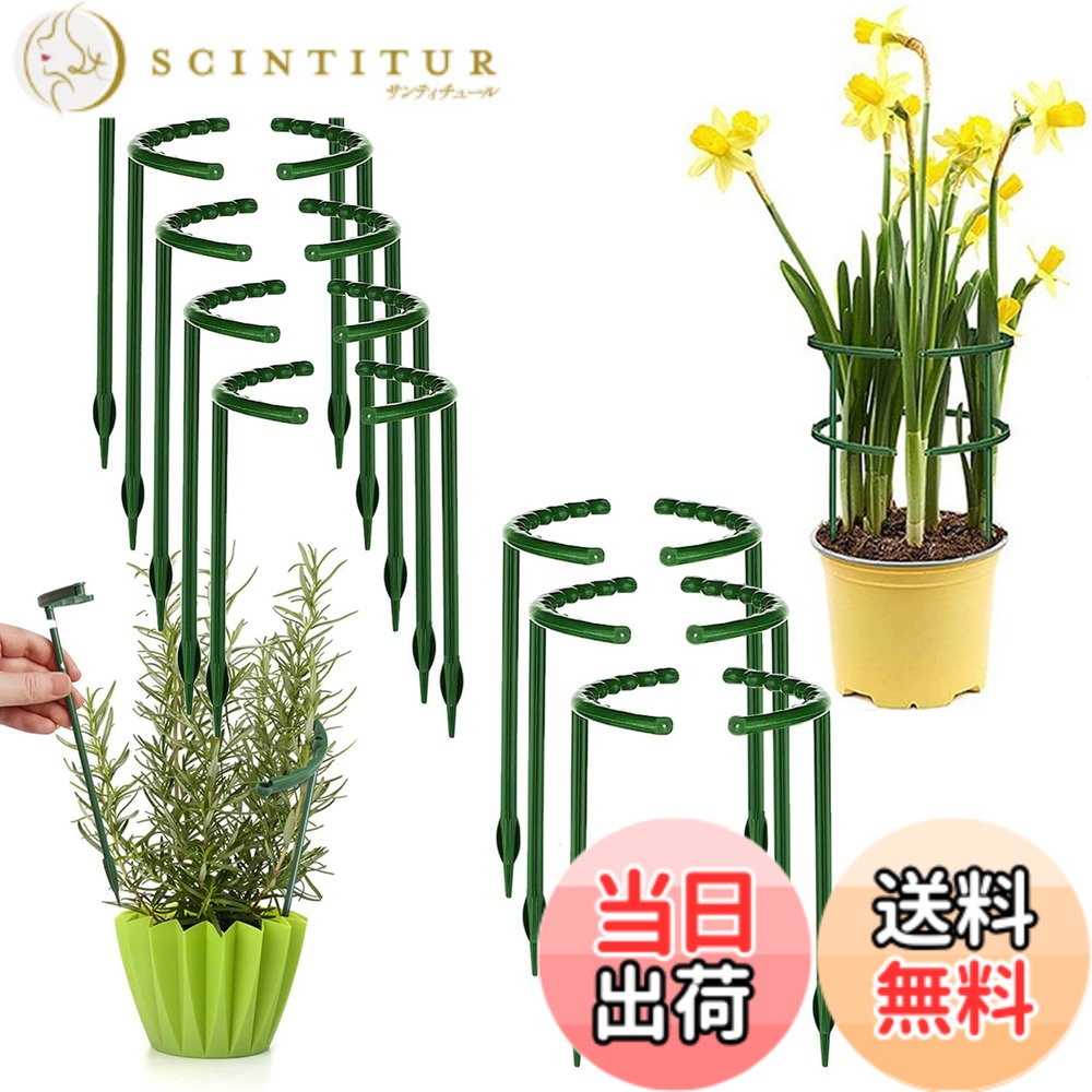 【送料無料】ADOFUN ガーデニング用 花ささえ セット - 16本の植物支柱/アーチ - 屋外の屋内植物用/野菜用