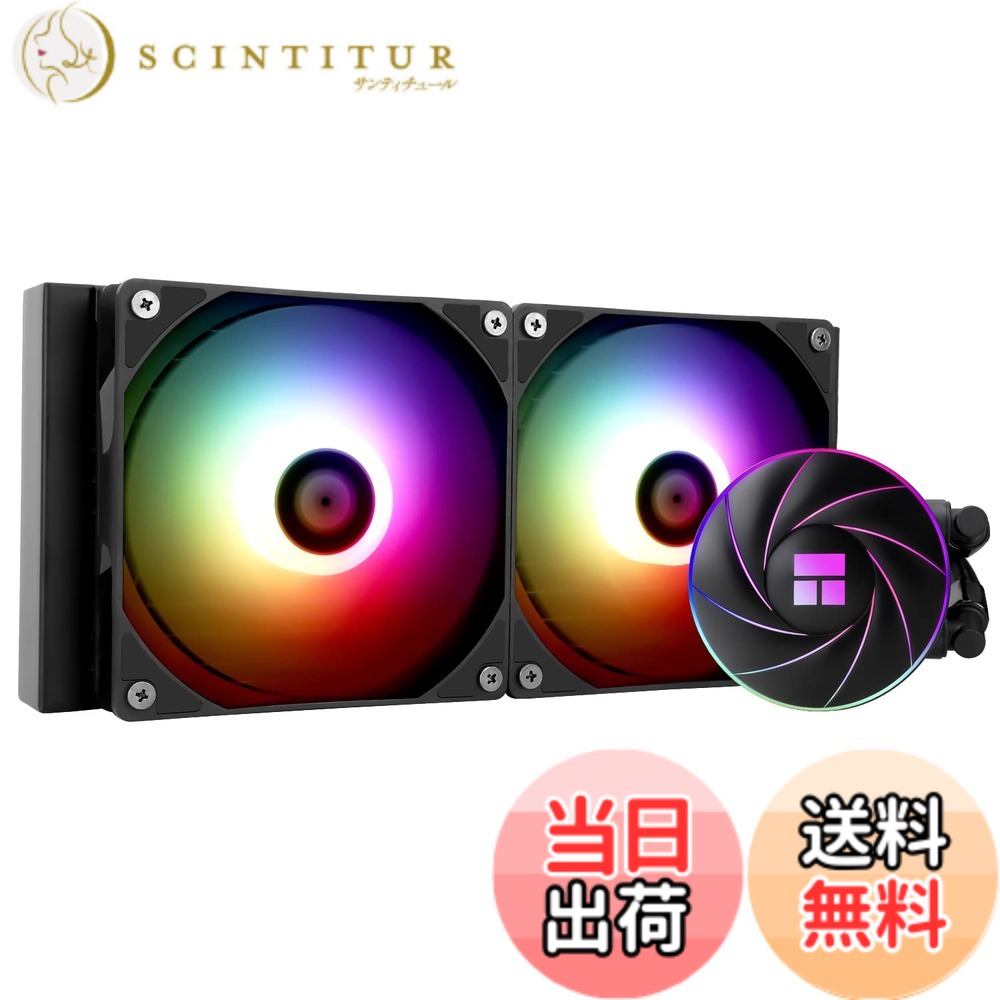 【送料無料】Thermalright AQUA ELITE 240 ARGB 水冷CPUクーラー、240クーラーサイズ、120mm PWMファンx2、S-FDBベアリング、AMD/AM4、INTEL LGA1150/1151/1155/1156/1200/2011/1700 用ARGBオールインワン水冷クーラー。