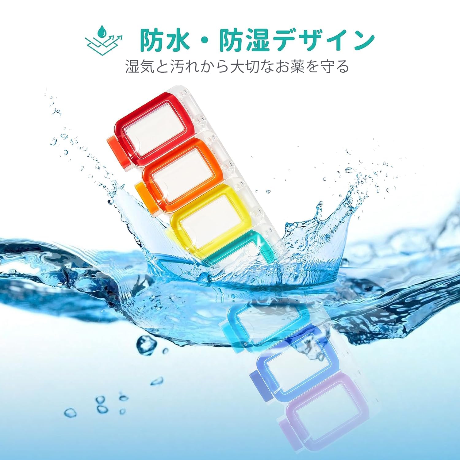 【送料無料】Fullicon 「AquaSeal 7」 ピルケース 1週間 1日1回 薬ケース 密閉 防湿 ピルケース 一週間 ピルケース 大容量 薬入れ 個別ゴムパッキン サプリメントケース サプリケース 飲み忘れ防止 クスリケース ぴるけーす scintitur-10941971 サンティチュール サンプル画像2