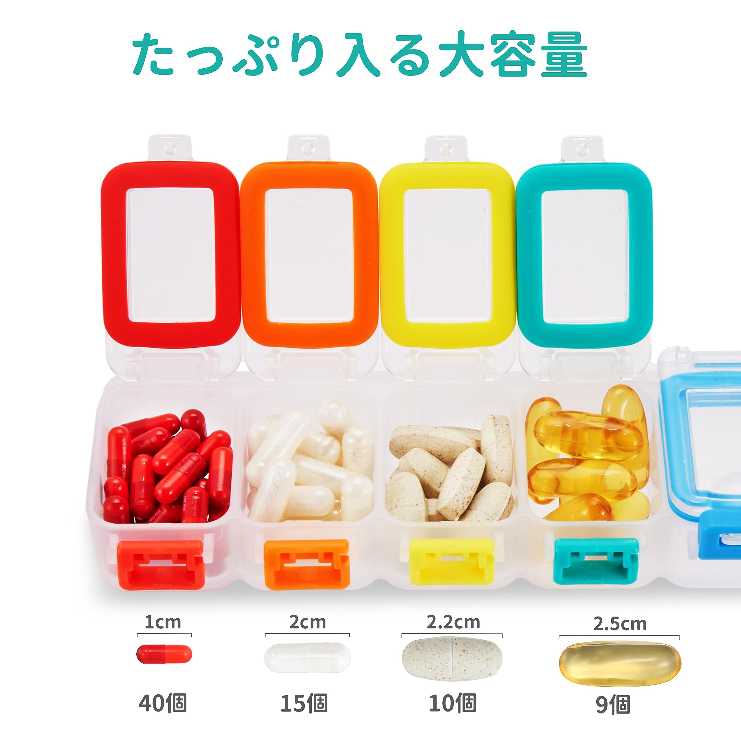 【送料無料】Fullicon 「AquaSeal 7」 ピルケース 1週間 1日1回 薬ケース 密閉 防湿 ピルケース 一週間 ピルケース 大容量 薬入れ 個別ゴムパッキン サプリメントケース サプリケース 飲み忘れ防止 クスリケース ぴるけーす scintitur-10941971 サンティチュール サンプル画像3