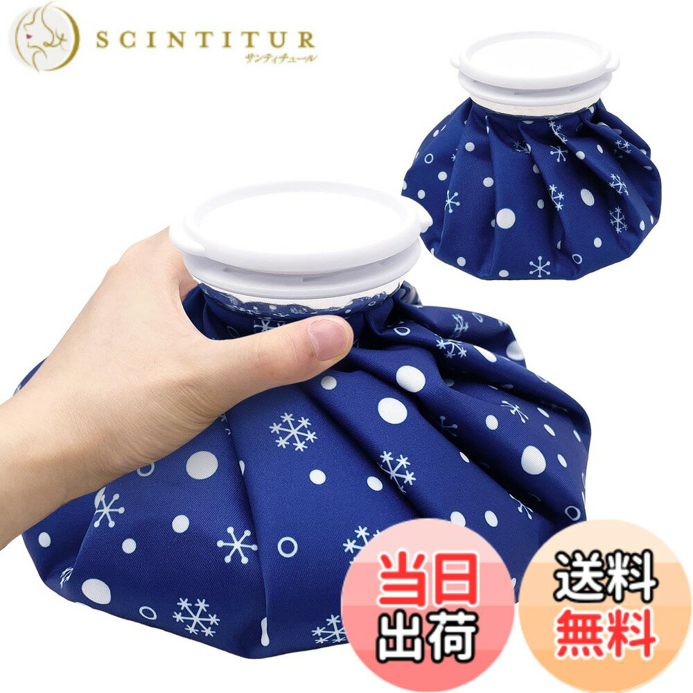 【送料無料】GOKEI アイスバッグ 氷のう 氷嚢 【S+Mセット】 アイシングバッグ 大口径 水漏れ防止 アイス バッグ スポーツ 手首用 肘用 膝用 関節 夏の暑さ対策グッズ スノー・ドット・ブルー
