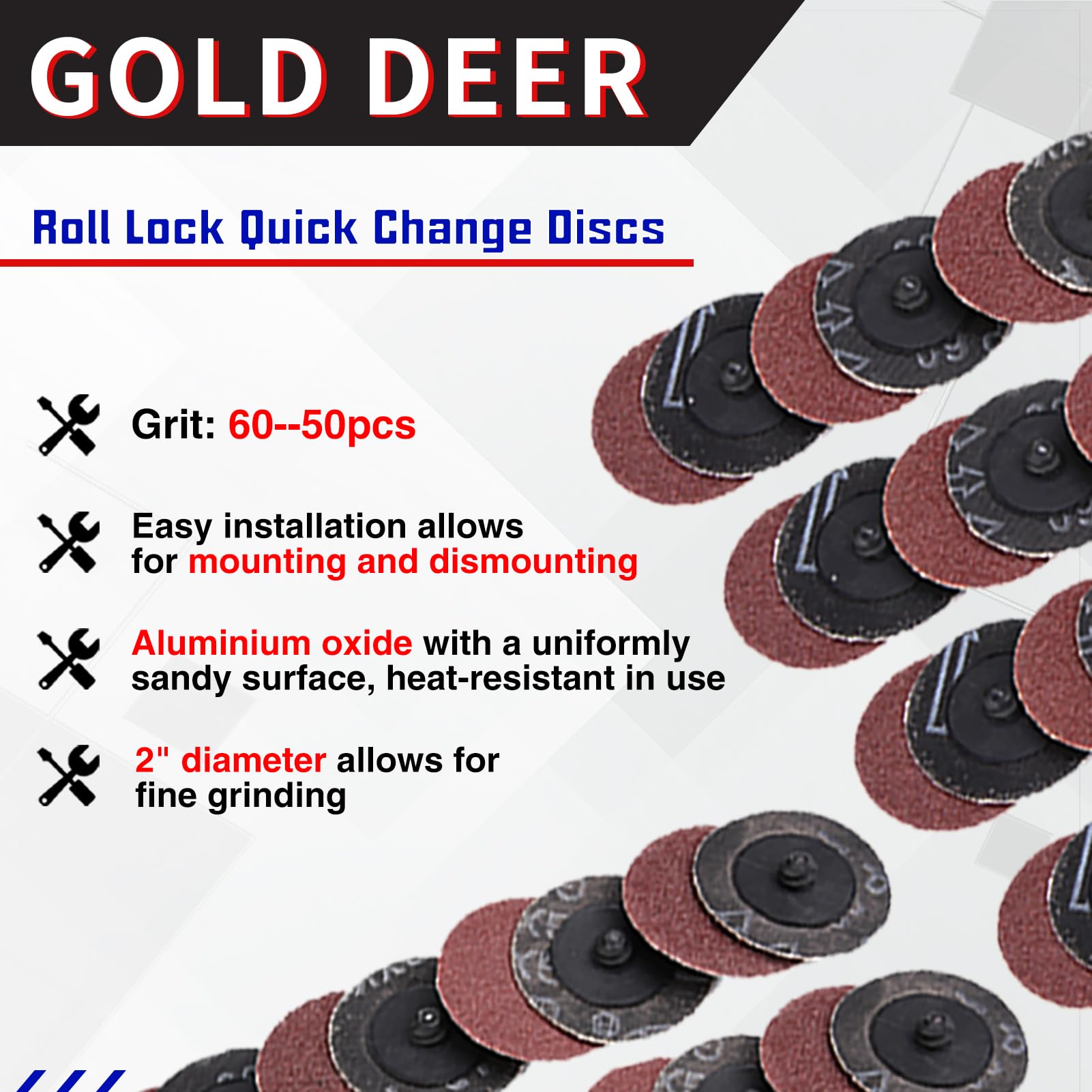 【送料無料】GOLD DEER ロールロックディスク 50mm 50枚入り #60番 ロールロックサ...