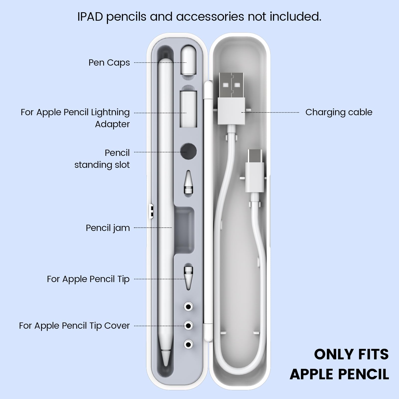 【送料無料】MOGOOD iPencil ケース 収納ケースアップルペンシルケース初代/アップルペンシル第2世代ペンホルダー アップルペンシルケースペンケースホワイトグレー内張り scintitur-10207527 サンティチュール サンプル画像2