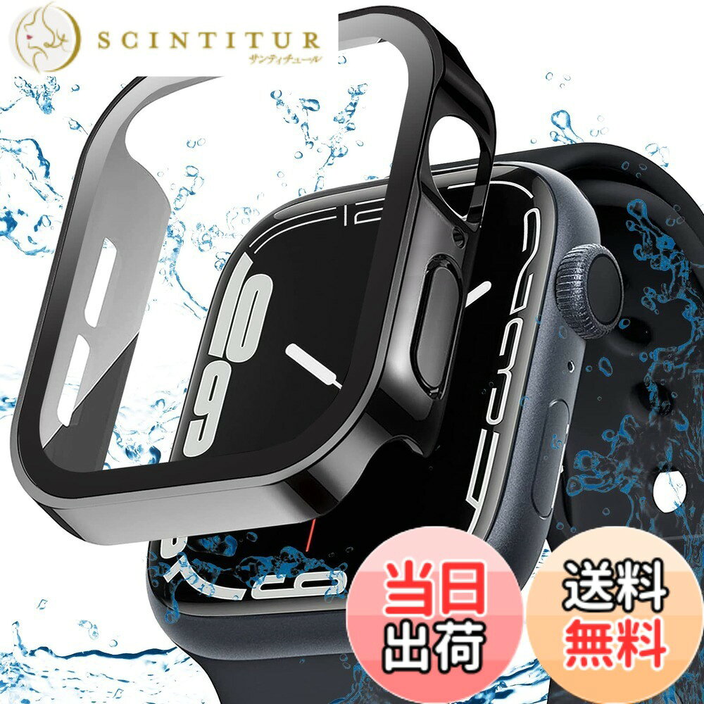 【送料無料】【2023冬強化版】ILYAML for Apple Watch ケース Apple Watch ケース 対応 IP68完全防水 バンド 水泳・スポーツ専用 防水ケース 3D直角エッジデザイン Apple Watch Series6/SE2/SE/5/4 44mm対応 光沢のブラック