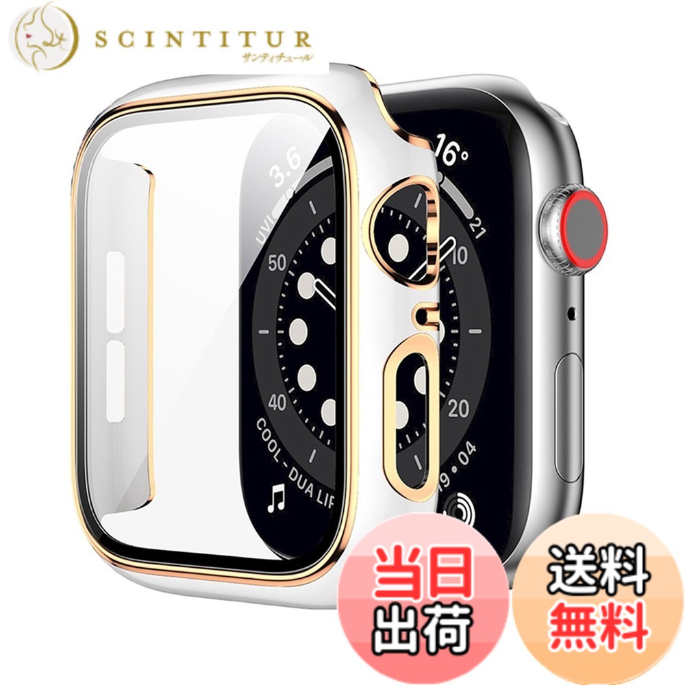 【送料無料】【2023冬強化版】ILYAML for Apple Watch ケース Apple Watch Series 3/2/1 38mm 用 ケース 一体型 Apple Watch 3/2/1 38mm対応 日本旭硝子材 二重構造 apple watch 用カバー アップルウォッチ ケース 全面保護 耐衝撃 装着簡単 ホワイト＆ローズゴールド