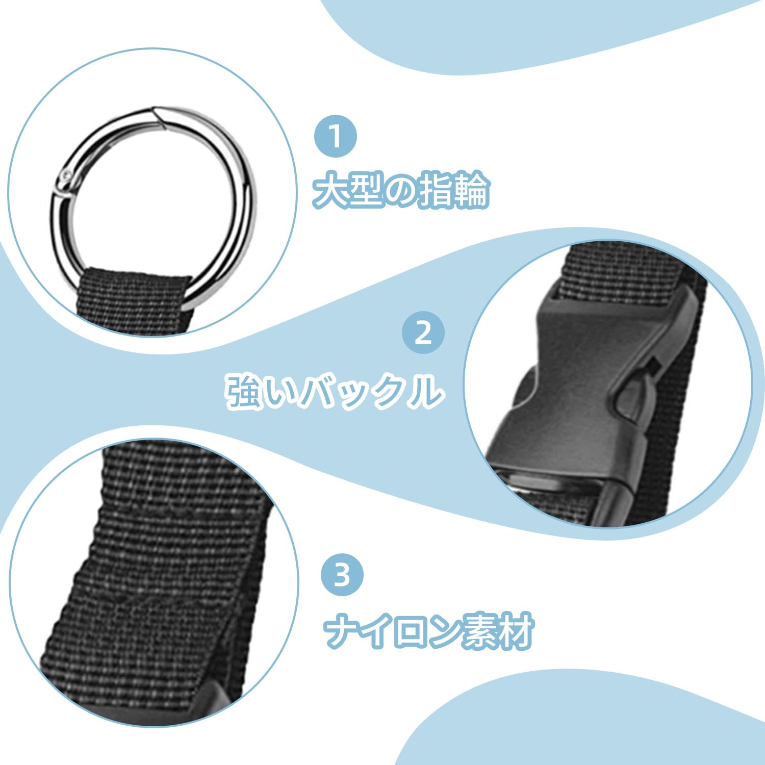 【送料無料】PAVIKE ジャケットホルダー 荷物固定ベルト 3個セット スーツケースホルダー コート留めベルト 紛失防止 調整可能 バックルストラップ 旅行便利グッズ コートや小さなバッグの吊り下げに（ブラック） scintitur-10957253 サンティチュール サンプル画像2