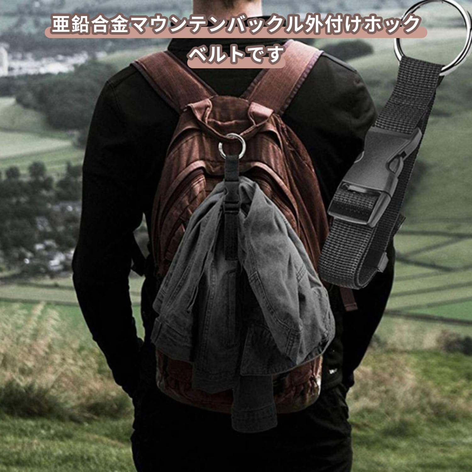 【送料無料】PAVIKE ジャケットホルダー 荷物固定ベルト 3個セット スーツケースホルダー コート留めベルト 紛失防止 調整可能 バックルストラップ 旅行便利グッズ コートや小さなバッグの吊り下げに（ブラック） scintitur-10957253 サンティチュール サンプル画像3