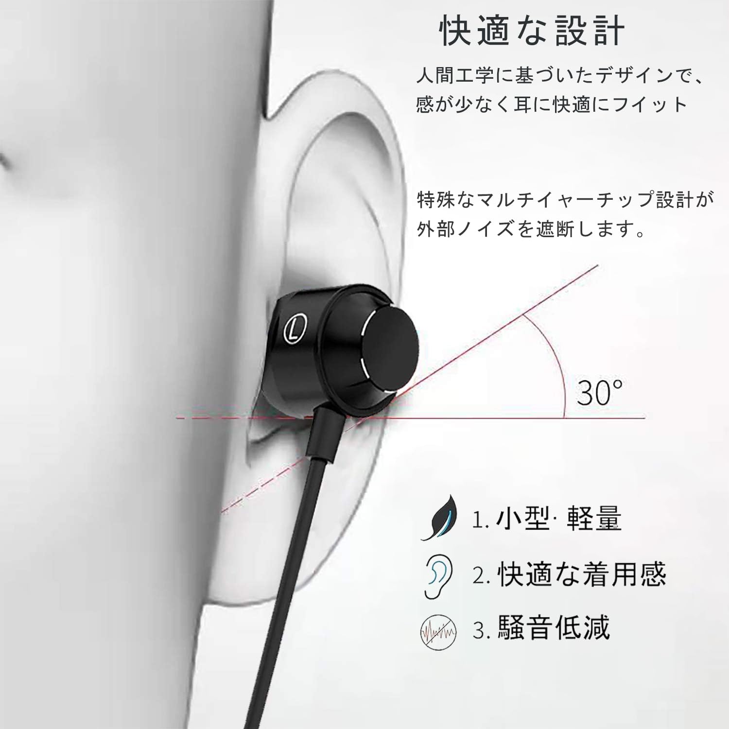 【送料無料】【2023秋 イヤホン3.5mm 有線 マイク付き リモコン付き ヘッドホン コンパクト ノイズ遮断 重低音 クリア通話 音漏れ防止 カナル型 磁気 マグネット式Android/iPhone/PC多機種対応 イヤフォン(黒) scintitur-10957628 サンティチュール サンプル画像3
