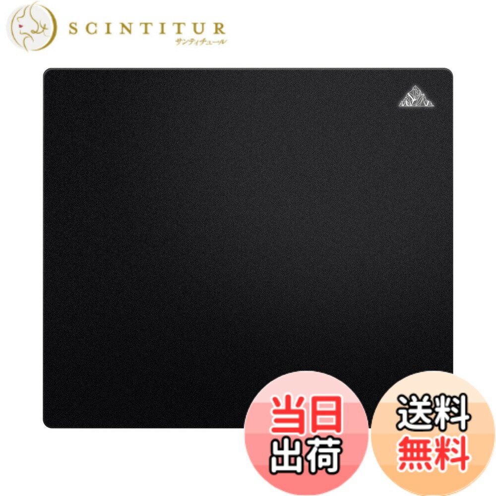 乐天商城 - 【送料無料】Lovicool ゲーミングマウスパッド 強化ガラスマウス パッド 滑り止め 高耐久性 プロフェッショナルなFPSゲームの選択 400x450mm ブラック