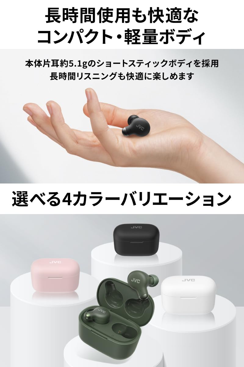 【送料無料】JVCケンウッド JVC HA-Z251T-G ワイヤレスイヤホン Bluetooth Ver5.3 ノイズキャンセリング 外音取込み機能 マイク付き 最大28時間再生 小型 軽量 防滴 IPX4 低遅延モード テレワーク グリーン scintitur-10198748 サンティチュール サンプル画像3