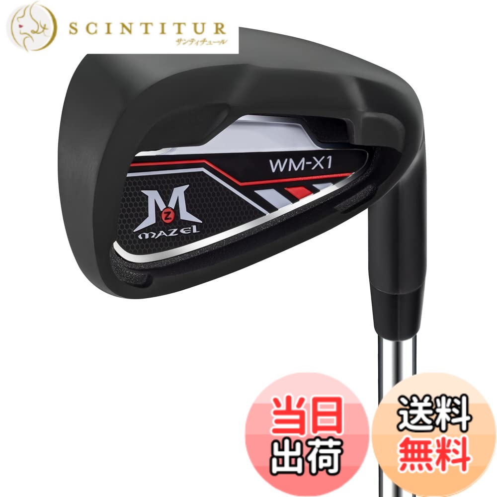 【送料無料】MAZEL (マゼル) WM-X1/2 ゴルフ クラブ アイアン スチールシャフト 単品(番手:1,2,3,4,5,6,7,8,9,AW,PW,SW) メンズ 右用/左用 フレックス:S バッグなし・クラブのみ (黒，単品 番手:PW, 左利き)