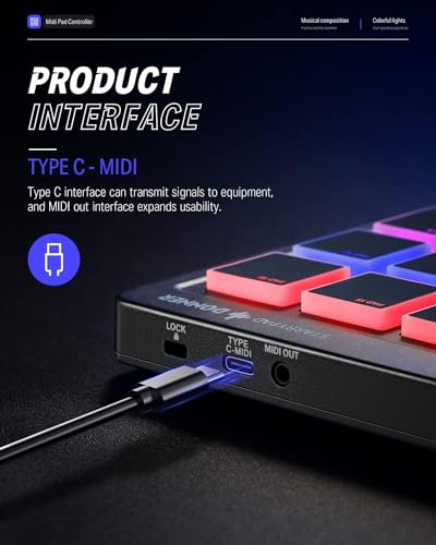 【送料無料】Donner MIDIコントローラー 16パッド USB Type-c 音楽制作 バックライ...