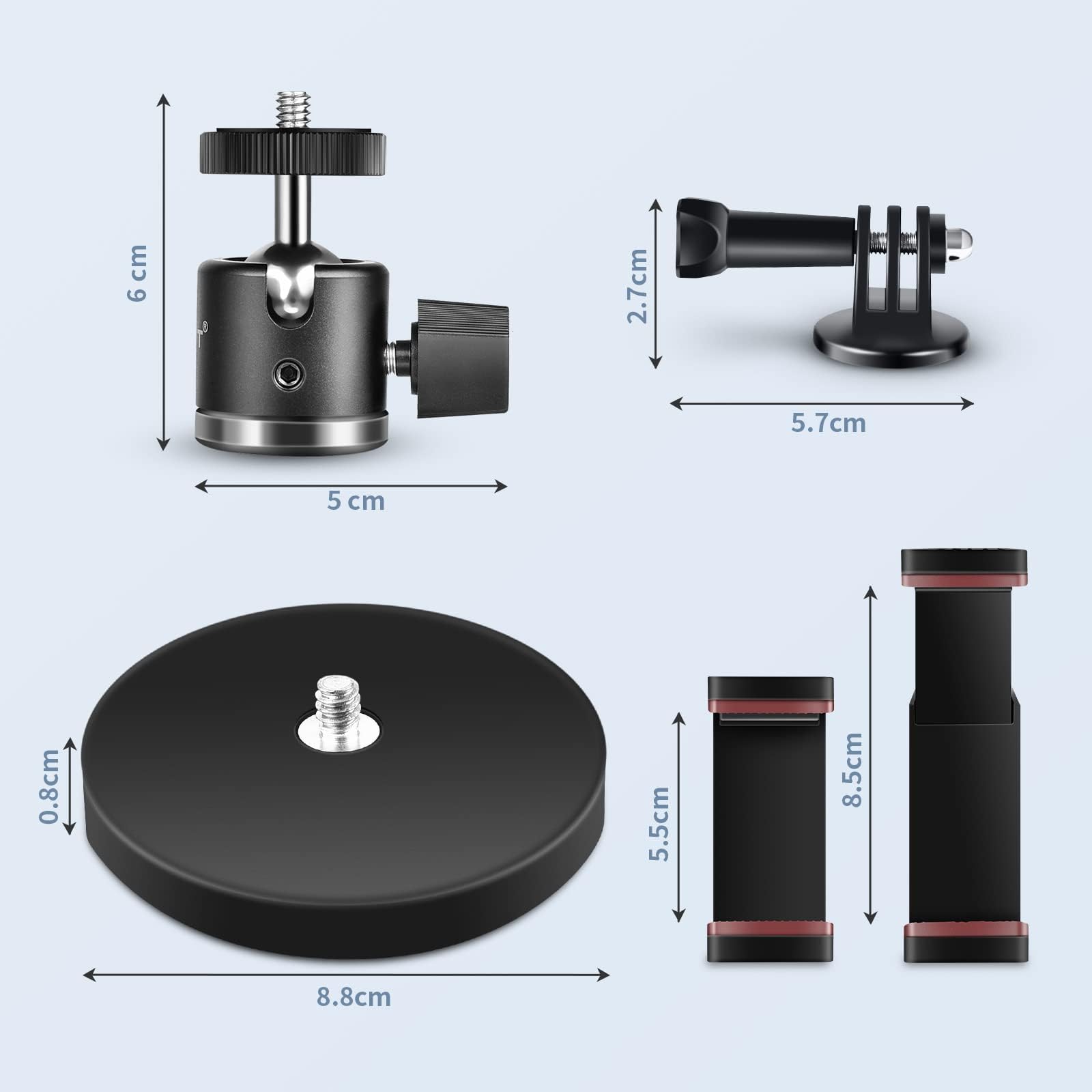 【送料無料】UTEBIT マグネット 雲台 88mm 自由雲台 カメラ磁気スタンド 360度回転...