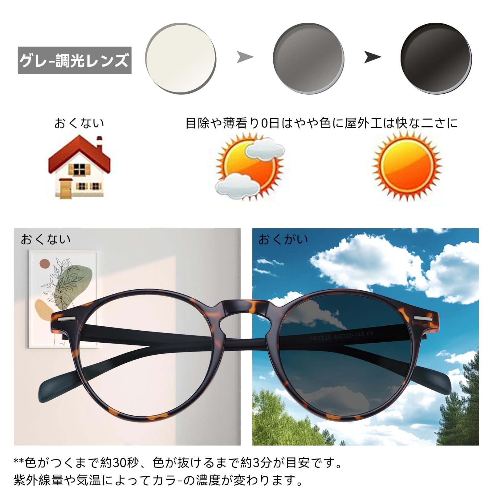 【送料無料】[Dollger] ブルーライトカット TR90 調光メガネ 変色 パソコン用 メガ...