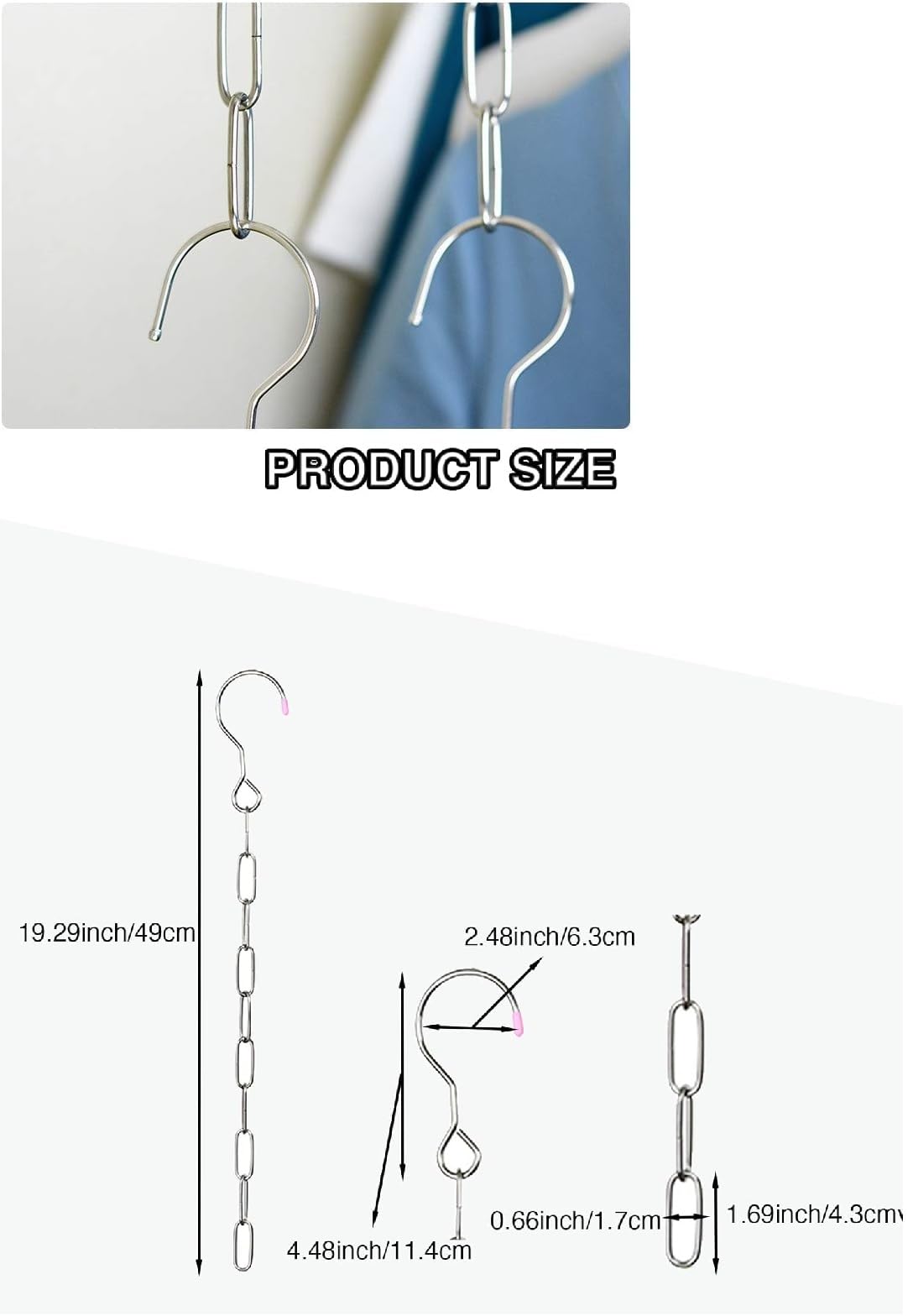 【送料無料】himsyuden 衣類収納ハンガー 4本入 連結リンクチェーン 10連デザイン ハンガーチェーン クローゼット収納 省スペース ハンガー収納ラック 洗濯ハンガー 衣類整理用 多機能 便利グッズ 室内 屋外 scintitur-10968005 サンティチュール サンプル画像2