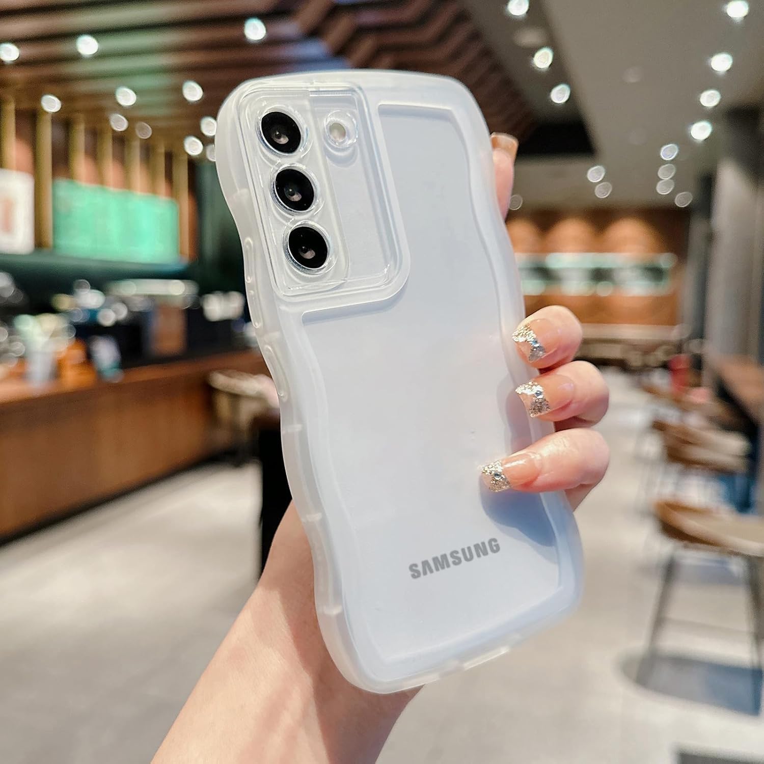 【送料無料】QLTYPRI Galaxy A54 5G ケース クリア TPU カバー ウェーブ おしゃれ ...