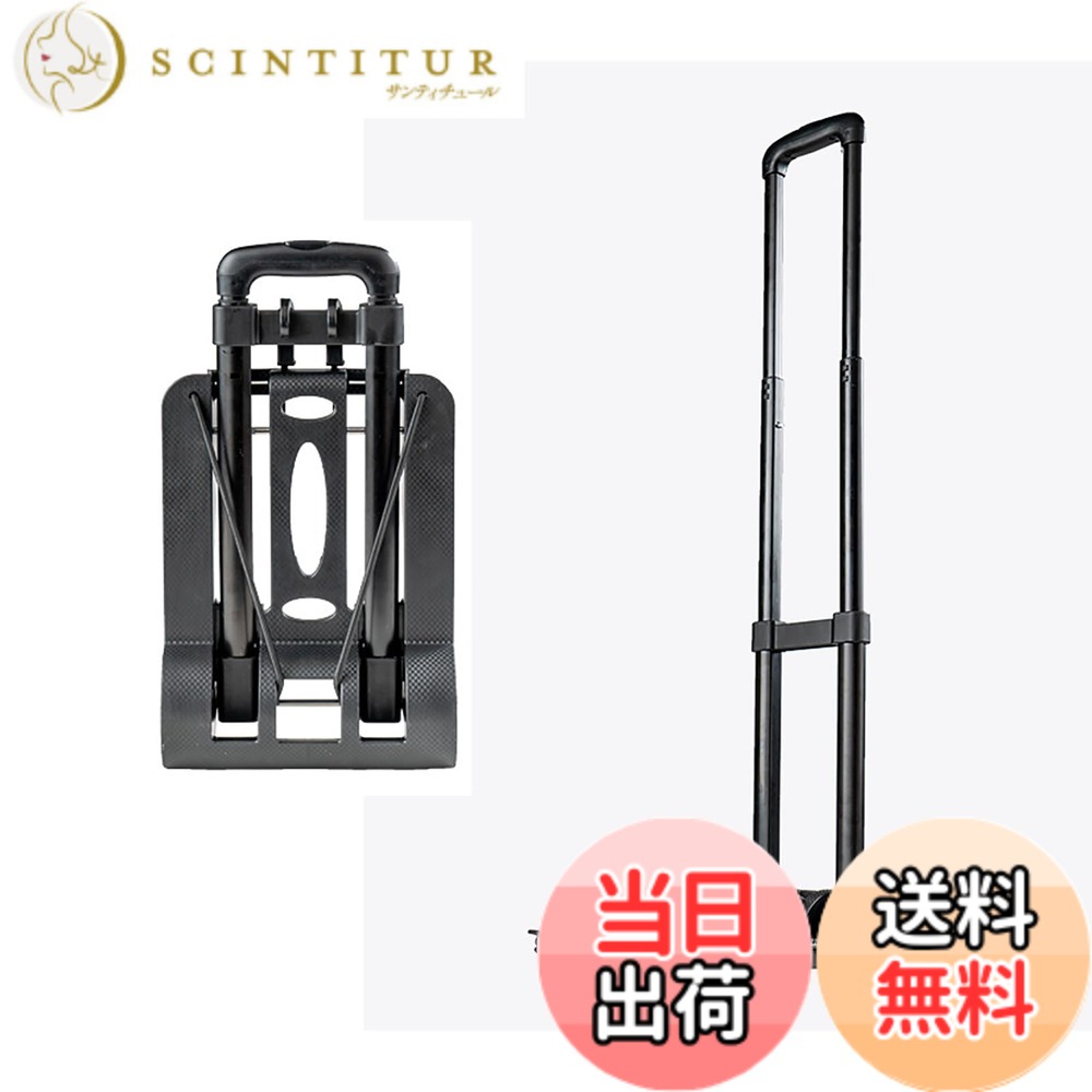Rakuten - 【送料無料】GOODCHI キャリーカート 折りたたみ式 台車 小型 軽量 超コンパクト 耐荷重50kg 固定ロープ付き 買い物 家庭用 キャリーワゴン ミニ (4)