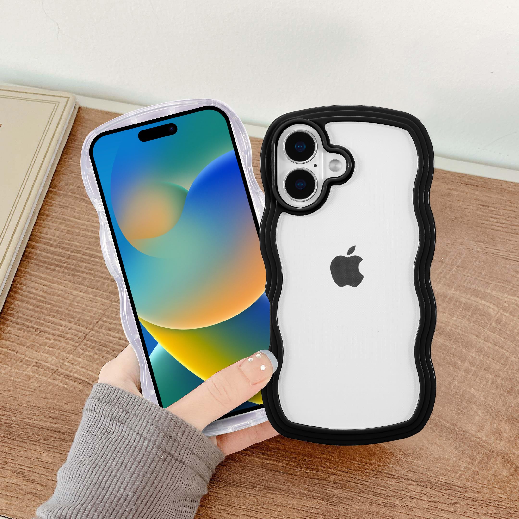 【送料無料】QLTYPRI iPhone 16 Plus ケース クリア TPUカバー おしゃれ 韓国 可愛...