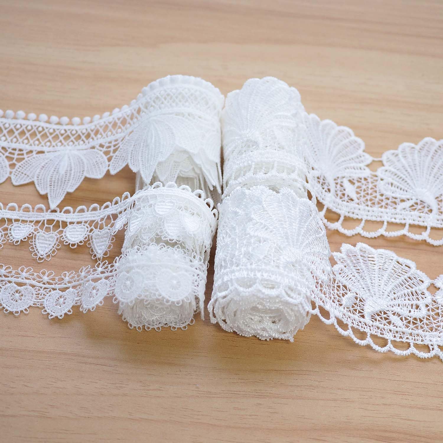 【送料無料】Hymyily 5種セット 刺繍レース生地装飾 王冠・葉・ハート柄様 各1m合...