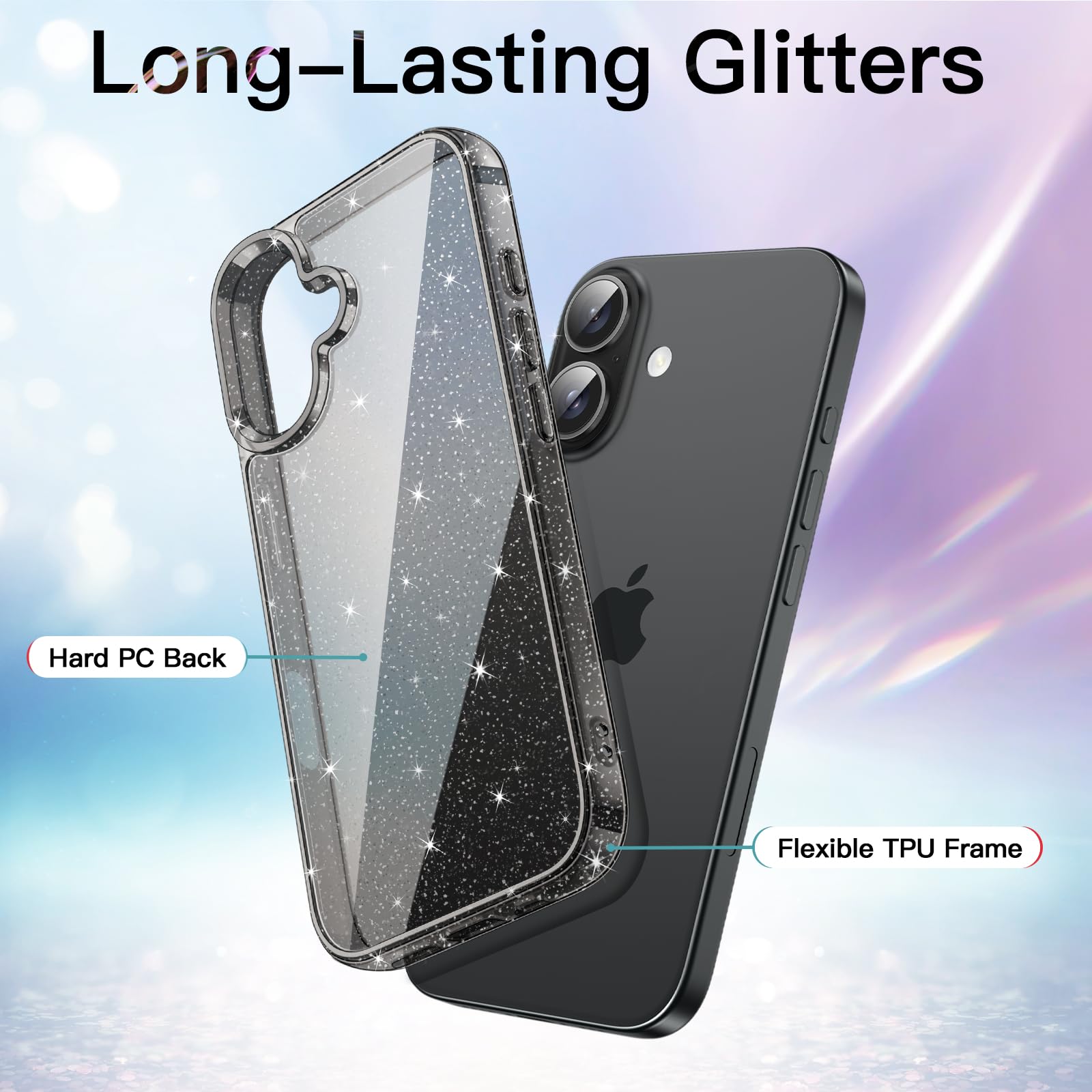【送料無料】JETech iPhone 16 6.1インチ用 きらきら ケース ブリンブリン 衝撃吸...