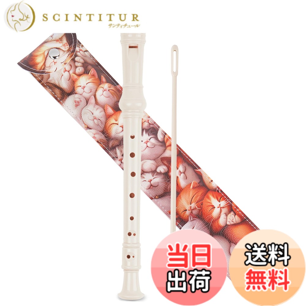 Soprano Recorder - 【送料無料】Jasenna ソプラノリコーダー 小学生 初心者 8穴Cキーソプラノレコーダー そうじ棒、運指表、革製収納バッグ(2-Dense Cat)