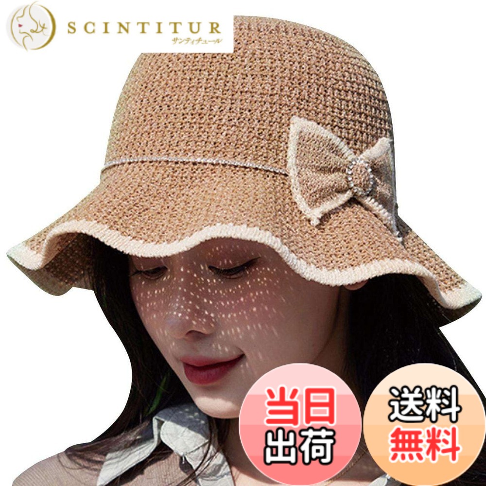 【送料無料】[バズ セレクション] 帽子 麦わら ビジュー リボン フリル ガーリー ...