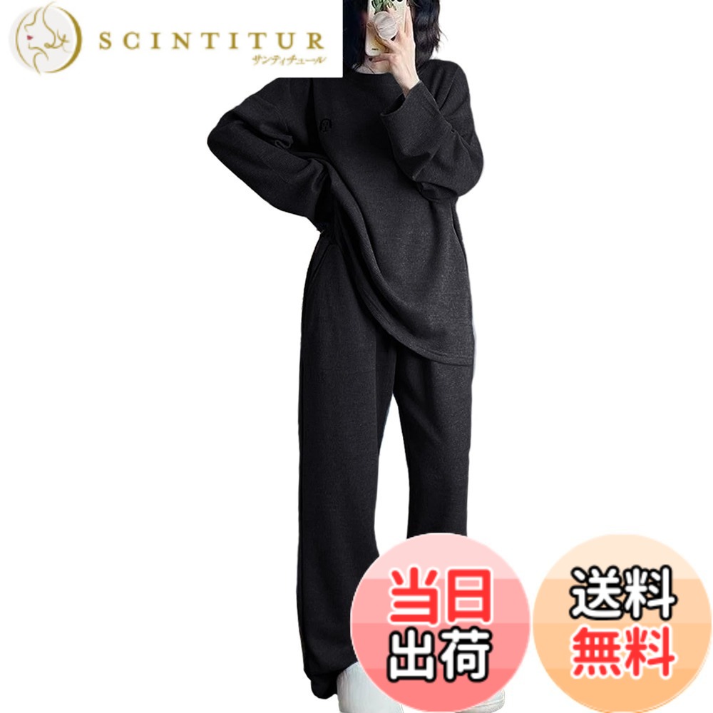 商品情報商品の説明主な仕様 【上下2点セット】 トップス＆ロングパンツ 5点セットとなっております。プルオーバートップス： ゆったりとしたシルエットでお腹周りが気にならないプルオーバートップスです。お家でのリラックスタイムはもちろん、そのままお出かけもできるゆったりしたトレンドシルエットのカジュアルトップス。ゆったりパンツ：パンツは、しっかり伸縮するウエストゴムが快適な着心地をサポート。締め付け感ゼロだからおうちでの時間を更に快適に過ごせます。リラックスタイムにぴったり。柔らかい肌触りで一年中着用できる部屋着。【着心地が良いルームウェア】服は高品質のポリエステルで作られています、肌触りが良く、軽く、通気性を感じられ、布団の中では保温性が感じられます。春秋初冬向けですが、エアコンの効いた部屋なら夏でもいいですね。肌に心地よく、汗も吸うので初夏-秋にかけて気もち良く使えます。【可愛い刺繍】このパジャマセットは、精巧な刺繍が施され、全体的なエレガンスを高めています。これらの繊細な刺繍ディテールは、視覚的な魅力を向上させるだけでなく、卓越した職人技術と高品質な制作を示しています。このパジャマは極めて快適な睡眠体験を提供するだけでなく、可愛らしさと洗練されたセンスを表現し、あらゆる瞬間を特別なものに変えます。【きれいめシンプルなデザイン】ビッグサイズの無地長袖Tシャツトップスと美脚ストレートロングパンツの組み合わせのルームウェアセットアップレディースです。身幅や袖わたりは広めにつくられるデザインで、ズボンも太めのストレートなので、ゆったりとしてきやすいです。楽チンとオシャレの相乗効果のルームウエアです。【ゆったりルームウェア】このルームウェアのシルエットはゆったりとしており、広い動きの余地を提供しつつ、体を暖かく包み込みます。丸首のデザインは温かさを増し、可愛らしい雰囲気を醸し出し、家庭内でのリラックスした着用に最適です。コンパクトなサイズに畳んで持ち運びにも便利で、旅行時にも便利です。さらに、このルームウェアは家族、友人、恋人への贈り物としてもおすすめです。