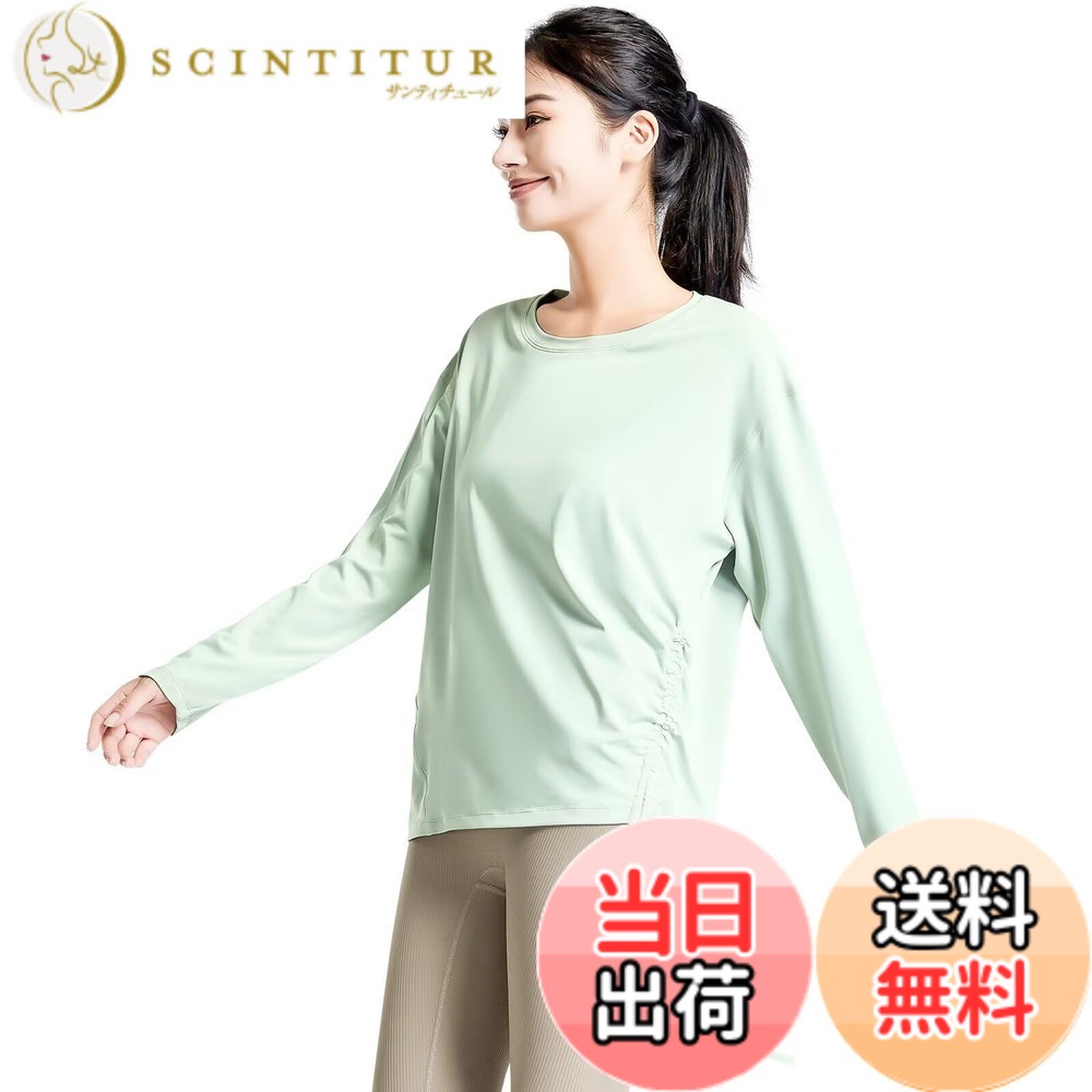 商品情報商品の説明主な仕様 【ソフトタッチ&ストレッチ性】細糸を高密度に織り上げることでシワになりにくくてソフトな肌触りを実現しました。 ストレッチ性がとても優れていて動きに合わせてよく伸びるのですごく動きやすいです。スポーツウェアとしての通気性にも優れています。【ゆったりタイプ】ゆったりとしたシエルエットとヒップラインをカバーする丈感が体型までカバー。パフォーマンスからデイリーまでいつも快適な着心地提供します。肩幅を大幅に広げる事で肩のラインが自然なドロップショルダーになっており、余裕のあるシルエットが抜け感のあるカジュアルな雰囲気と自然に体型をカバーしてくれます。【ラウンドネック＆透けにくい】シンプルなネックラインヨガウェアはチラ目の心配なく自由自在な動きをサポートします。光の透過を抑え、ナチュラルな光沢を生み出しながら透けにくいのが嬉しいポイント。【吸汗速乾＆UVカット】拡散させ乾燥するドライ素材を採用して、汗を吸収し、すばやく外側に放出し、激しい運動の後もサラッとした着心地。ヨガウェアとしての吸汗速乾で汗をかいても乾きが早くさらりとした着用感が持続してます。【様々なシーンで大活躍】シンプルだからこそ様々な場面で対応出来るスポーツウェア。ホットヨガ 、 ピラティス 、 フィットネス、 ジム 、ランニング、 ダンスなど、さまざまなシーンで着られる万能フィットネスウェア！普段着にも大活躍のシャツ。